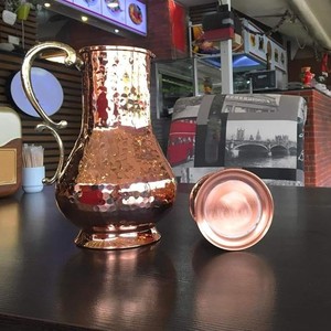 Meilleure vente de cruche d'eau en cuivre martelé avec poignée pour la maison, l'hôtel, le restaurant et la décoration de mariage - Product Image 4