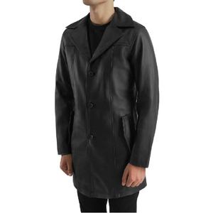 Abrigo de Cuero Negro Cómodo y Elegante, Prenda Exterior de Primera Calidad, Diseño Duradero, Perfecto para Uso Casual, Suave y Resistente - Product Image 4