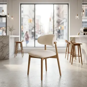 Modern Leather Upholstered Wooden <b>Dining</b> <b>Chair</b> Solid Back for Bedroom Restaurant Cafe Kitchen Home Hotel Furniture-Eco-Friendly - Product Image 2