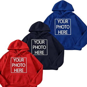 Vintage Zipper-<b>Up</b> Fleece 100% Cotton Oversized Eco-Friendly Hoodie Hip-Hop Style Washided Distressed Gothic Men's Hoodie - Product Image 1