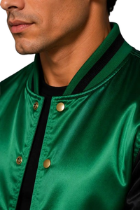 High Quality Custom Satin Bomber <b>Jacket</b> Polyester Winter <b>Men</b> College Baseball Satin Varsity <b>Jacket</b> For <b>Men</b> - Product Image 5