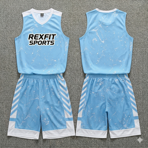 ชุดบาสเก็ตบอล Rexfit Sports คุณภาพสูง แบบสั่งทำพิเศษ สำหรับผู้ใหญ่ ผลิตจากโพลีเอสเตอร์ 100% ระบายอากาศได้ดี แห้งเร็ว ชุดกีฬา - Product Image 3