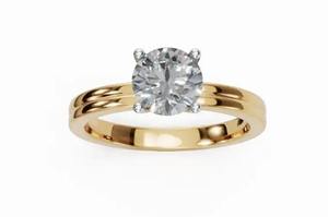 Anillo Doble con Diamante Solitario Cultivado en Laboratorio Roxana, 0.300 Quilates, Piedra Única, Oro Sólido de 9KT/18KT, Oro Amarillo, Oro Rosa, Oro Blanco, Joyería - Product Image 6