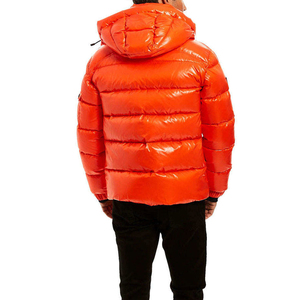 Men's Winter Outdoor Zipper Jacket Fur Decoration Custom Logo Quilted Brown Polyester <b>Stand</b> Short Puffer Wholesale Sublimation - Product Image 3