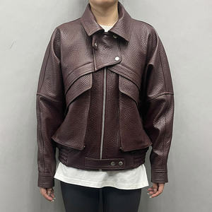 2025 New High Quality <b>Lady</b> Loose Motorcycles Real Sheepskin Leather Bomber <b>Jacket</b> Zip Lapel Women Genuine Leather <b>Jacket</b> - Product Image 4
