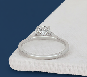 Bague de fiançailles solitaire en diamant rond de 1,04 carat, cultivé en laboratoire, VVS2 F, certifiée IGI, plaquée rhodium, or blanc, vente en gros pour femmes - Product Image 4