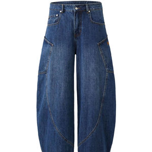 Pantalones de calle económicos de algodón para hombre, estilo baggy, apilados, largos, rectos, lavados, de pierna ancha - Product Image 6