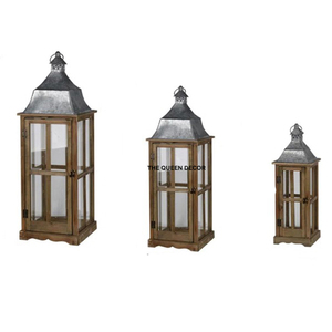 Lanterne à bougie décorative pour salon, best-seller, design classique, en bois, pour table - Product Image 2