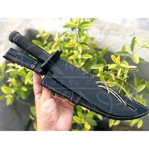 Heavy Duty Tactical Survival Knife with Stainless Steel Serrated Blade 7 Inches Leather Sheath & Durable Handle - Product Image 4