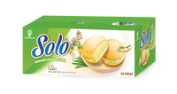 SOLO SPONGLE CAKES 280g/Kotak Penggunaan Sehari-hari Kue Isi Krim Pandan Bergizi Cokelat Lembut Keju Kue Panggang Berkualitas Tinggi
