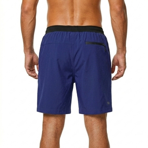 Shorts de sport pour homme personnalisés, séchage rapide, entraînement en salle de sport, course à pied, poches zippées, taille élastique, cordon de serrage, tissu en toile 100% coton - Product Image 2
