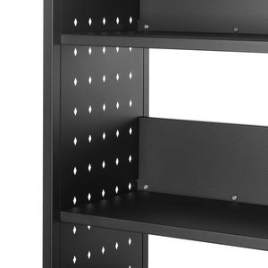Carrello Porta Libri a Rotelle Monofacciale con Ripiani a L, Capacità 150 Kg, 77x38x122 cm, Struttura in Metallo, Ruote Bloccabili da 3 Pollici - Product Image 2