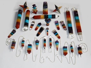 Juego de Péndulos de Cristal Pulido, Resistentes al Agua, Ovalados, de Colores Arcoíris, con los Siete Chakras, Herramientas de Sanación, Arte Feng Shui, Coleccionable - Product Image 3