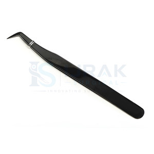 Professional Black Angled Lash Tweezers Stainless Steel Precision Fine Tip <b>Eyelash</b> Extension <b>Applicator</b> for Volume Lashes Salon - Product Image 1