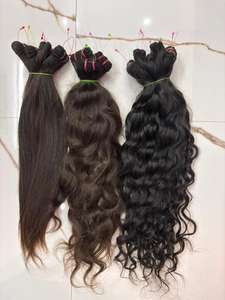 Extensiones de Cabello Humano Indio 100% Natural Sin Procesar de un Solo Donante, Color Natural, Venta al Por Mayor Directo de Fábrica - Product Image 5