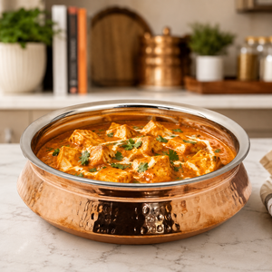 1.5L Hammered Copper Stainless Steel Serving Bowl Indian Handi Curry Rice Dal Bowl Restaurant Tableware for Home Hotel - Product Image 3
