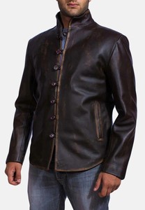 Latest Style Best Selling Casual Stand Collar Pakistan Made <b>Men</b> <b>Leather</b> Jackets Winter Wholesale Price Low MOQ - Product Image 2