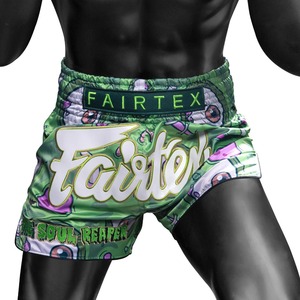 Shorts de Muay Thai pour hommes, imprimé œil de monstre vert, coupe régulière, respirant, polyester, shorts d'entraînement MMA, taille adulte, entraînement de Muay Thai - Product Image 3