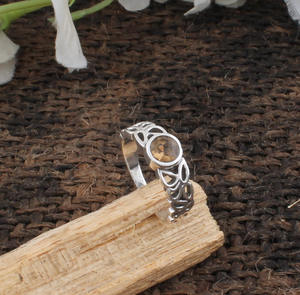 Anillo de Citrino Natural, Chapado en Plata de Ley 925, Corte Redondo, Gema Amarilla, Joyería de Alta Calidad para Mujer, Venta al por Mayor - Product Image 6