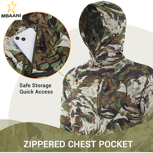 Chemise à capuche légère camouflage pour homme – Protection solaire UPF 50+, séchage rapide, respirante - Product Image 4