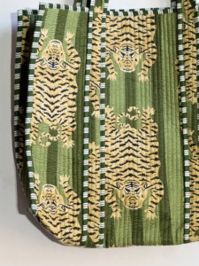 <b>Tiger</b> <b>Print</b> Canvas Tote Bag Open <b>Top</b> Shopping Bag All Seasons Use Bohemian Style Embroidered Design - Product Image 4