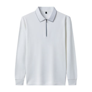 Polo de golf pour homme 230G de haute qualité, personnalisable, à manches longues, col boutonné, style décontracté et professionnel - Product Image 1