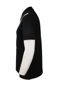 เสื้อโปโลชาย สีดำขาว ลายทางเฉียง ตัดสี สไตล์ลำลอง สำหรับกอล์ฟ กีฬา  รับสกรีนโลโก้ ชุดทีม - Product Image 3
