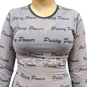 Vestido mini ajustado de manga larga para mujer con estampado de letras, malla elástica, sexy, para discoteca, ropa de calle, proveedor - Product Image 3