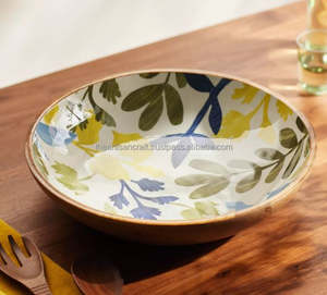 Tazón para Servir Ecológico de Madera Natural con Diseño Náutico para Ensaladas y Frutas, Hecho a Mano por ARTISAN CRAFT, Recuerdo - Product Image 1