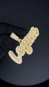 Haut de gamme personnalisé plaqué or 925 argent Sterling VVS Moissanite diamant pendentif initial Style Hip Hop hommes nom Logo cadeau - Product Image 3