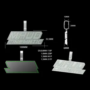 Colgante personalizado con letras y nombre, estilo hip hop, en plata de ley 925 con diamantes de moissanita VVS, regalo personalizado para hombre. - Product Image 1