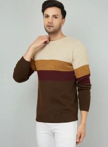 Pull d'hiver pour homme de qualité supérieure, col montant, tricot épais, motif géométrique, séchage rapide, style moderne et décontracté, meilleur prix - Product Image 3