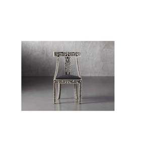 Luxury <b>Vintage</b> Handmade Bone Inlay Floral Chair Inlay Furniture Roman Chair with Wood, Bone Inlay <b>Stool</b> & Ottomans - Product Image 3