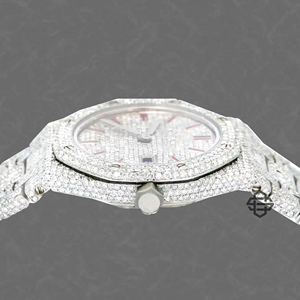 Montre Chronographe Quartz Bicolore de Luxe pour Homme, Diamants Moissanite, Acier Inoxydable, Mouvement ETA, Bracelet 20mm - Product Image 4