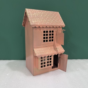 Casa para pájaros de metal, decoración para interiores y exteriores, decoración para el hogar, forma rectangular, diseño duradero para sala de estar A - Product Image 1