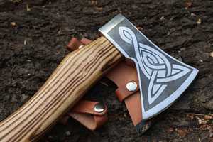 Custom Handmade Forged Carbon Steel <b>Axe</b> Outdoor Camping Hunting Hatchet Wooden <b>Handle</b> Survival <b>Axe</b> With Cover Survival Tool - Product Image 6