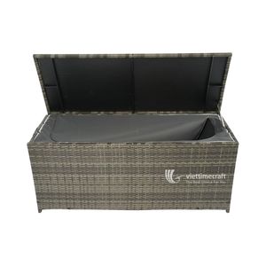 Luxury Waterproof Rattan Garden Hamper <b>Chest</b>, Sustainable Patio Cushion <b>Storage</b> Trunk with Zippered Liner for Poolside & Deck - Product Image 1