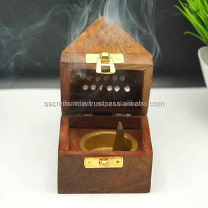 Wholesale Rustic <b>Wooden</b> Bakhoor <b>Burner</b> for Aromatherapy for Office Desk & Creative Spaces Religious Use Export Price Available - Product Image 2