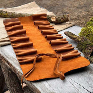 Premium leather <b>tool</b> <b>roll</b> organizer bags wholesale supplier OEM custom branding portable storage export leather <b>tool</b> <b>roll</b> - Product Image 6