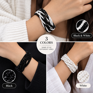 Pulsera de Perlas de Imitación Blancas y Negras para Mujer, Estilo Casual, Regalo de Joyería para Ella, Joyería para Chicas - Product Image 2