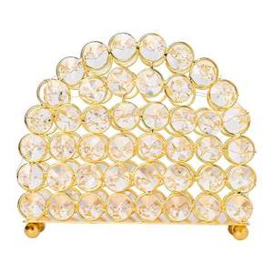 Porte-serviettes créatif en fer à 2 fentes avec base ronde, distributeur de papier en cuivre rose doré pour comptoir de cuisine - Product Image 1