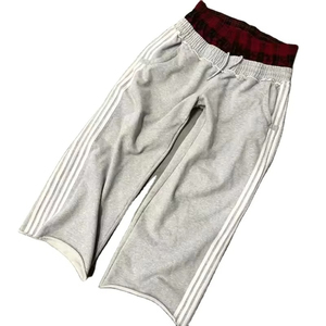 Double <b>Waisted</b> Polyester/Cotton Trackpants with Side Stripes Men's Casual Baggy Jogger Pants Custom Design Heavyweight - Product Image 3