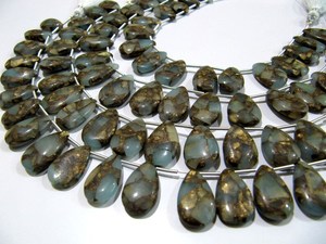 Cadena de Cuentas de Turquesa Cobre Gris Natural de 8 Pulgadas de Largo, Se Vende por Cadena - Product Image 6