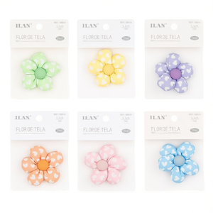 Fiori in tessuto Ilan 5,5 cm colori assortiti per artigianato e cucito - Product Image 2