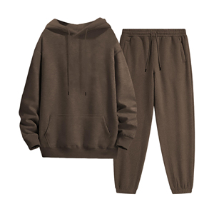 Conjunto Deportivo con Capucha de Color Sólido, Pantalones con Cordón Ajustable, Corte Holgado Informal, Ropa de Otoño, 100% Algodón, Material Transpirable - Product Image 6