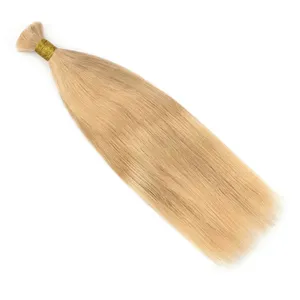 Extensions de cheveux humains Remy en vrac, lisses, blondes, couleur blond clair naturel, pour usage en salon et personnalisation - Product Image 3
