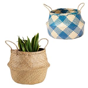 Decorative Handmade PHU HAO Brand Natural STRAW BELLY <b>BASKETS</b> Foldable Woven <b>Basket</b> for Laundry and Blanket Storage - Product Image 1