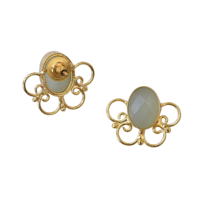 <b>Blue</b> Chalcedony Handmade Fashion jewelry <b>earrings</b> Customized Unique Designer <b>Studs</b> Whole Supply - Product Image 5