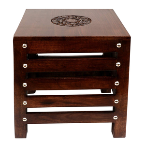 Taburete de Madera Hecho a Mano, Mueble de Asiento Rústico de Madera Sólida para Hogar, Cocina, Dormitorio, Sala de Estar y Decoración Tradicional - Product Image 3