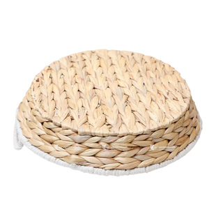 Paniers de rangement vintage élégants pour la maison, pliables, en métal et en jacinthe d'eau tressée avec du jute et du corde de rotin, pour un usage quotidien - Product Image 2